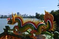 Dragon Decoration On A Roof Of A Temple At Lotus Pond In Kaohsiung, Taiwan