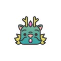 Dragon Dizzy Face Emoticon filled outline icon