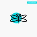 Dragon, Dragonfly, Dragons, Fly, Spring turquoise highlight circle point Vector icon