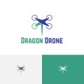 Dragon Drone Dragonfly Insect Propeller Fly Technology Simple Logo Idea