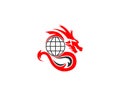 Dragon Earth Logo Design Royalty Free Stock Photo