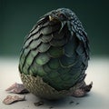 Dragon Egg Isolated, Black and Gold Scaled Fantasy Eggs, Dinosaur Fossil, Dragon Egg Generative AI Illustration