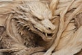 Dragon emerging from tree trunk, mystical journey, shamanic meditation, exploration