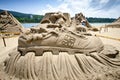 Dragon fairy sand sculpture Royalty Free Stock Photo