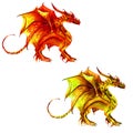 Dragon fantasy magic watercolor illustratio