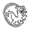 Dragon Feng Shui Symbol Icon. Doodle Hand Drawn or Outline Icon Style