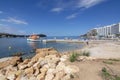 The Dragon ferry boat coastal landscape Santa Ponsa Mallorca Royalty Free Stock Photo