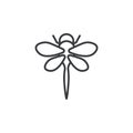Dragon fly icon vector set on white background Royalty Free Stock Photo