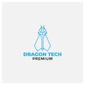 Dragon fly robot modern logo design