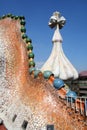 Dragon form roof fragment of Casa Batllo by Antoni Gaudi.