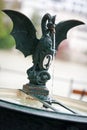 Dragon fountain with city coat of arms Basel Royalty Free Stock Photo