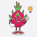 Dragon Fruit cartoon mascot character with calling gesture