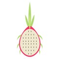 Dragon fruit cut in half flat simple illustration Royalty Free Stock Photo