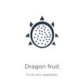 Dragon fruit icon vector. Trendy flat dragon fruit icon from fruits and vegetables collection isolated on white background. Vector Royalty Free Stock Photo