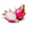 dragon fruit on white background. generative AI Royalty Free Stock Photo