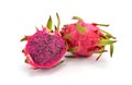 Dragon Fruit isolated on white background. (Pitaya Fruit)