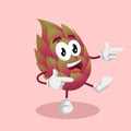 Dragon fruit mascot and background Hi pose Royalty Free Stock Photo