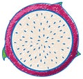 Dragon fruit pencil colour child scribble style Royalty Free Stock Photo