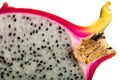 Dragon fruit, Pitahaya slice on white background. Royalty Free Stock Photo