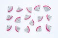 Dragon fruit, pitaya slices isolated on white Royalty Free Stock Photo