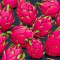 Dragon fruit seamless pattern. Generate Ai Royalty Free Stock Photo