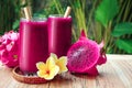 Dragon fruit smoothie in glass Royalty Free Stock Photo