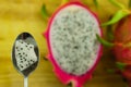 Dragon fruit in spoon