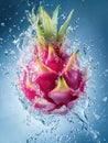 Dragon Fruit Water Splash Royalty Free Stock Photo