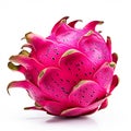 a dragon fruit on white background generative AI Royalty Free Stock Photo