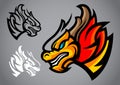 Dragon gold head emblem logo vector Royalty Free Stock Photo