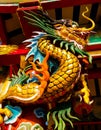 Dragon golden on chines temple Royalty Free Stock Photo