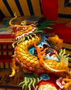 Dragon golden on chines temple Royalty Free Stock Photo