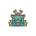 Dragon Grimacing Face filled outline icon