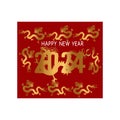 2024 dragon happy new year vectors