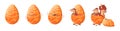 Dragon hatching from egg. Mythical fire dragon egg through incubation to birth, cartoon hatching process animation