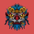 Red Dragon head concept Illustration, perfect for T-shirt