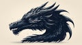 Dragon head in engraving style. Hand drawn vector illustration Royalty Free Stock Photo