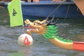 Dragon head on front part of dragon boat Royalty Free Stock Photo