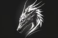 Dragon head logo. Chinese New Year, year of the dragon. Year 2024 with dragon.  Generative AI illustration. Royalty Free Stock Photo