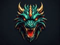 Dragon head logo vector illustration Royalty Free Stock Photo