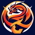 Dragon head logo vector illustration. Perfect for sport team or esport logo. AI generated Royalty Free Stock Photo