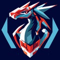 Dragon head mascot esport gaming logo design vector illustration for t-shirt Generative AI Royalty Free Stock Photo