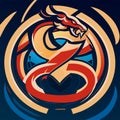 Dragon head mascot logo vector illustration, esport and gaming logo template Generative AI Royalty Free Stock Photo