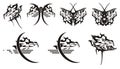 Dragon head symbols and butterflies from it Royalty Free Stock Photo