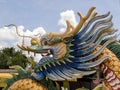 Dragon head at Tempat Suci kiw-Ong-Ea Temple, Trang, Thailand / vegetarian chinese festival Royalty Free Stock Photo