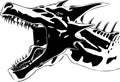 Dragon head vector illustration on white background