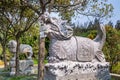 Dragon-headed unicorn called qilin or kylin is a mythical creature the Putuoshan, Zhoushan Islands,  a renowned site in Chinese Royalty Free Stock Photo