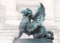 Statue of Dragon, Fountain Saint-Michel Paris Royalty Free Stock Photo