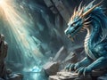 Dragon in the ice. 3D illustration