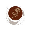 Dragon inside cup of coffee Royalty Free Stock Photo